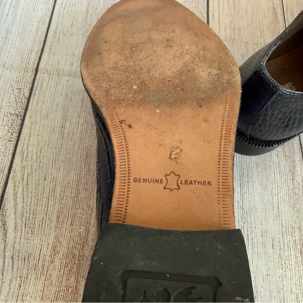 STACY ADAMS Kasimir Navy Double Monk Strap Shoes 9 W